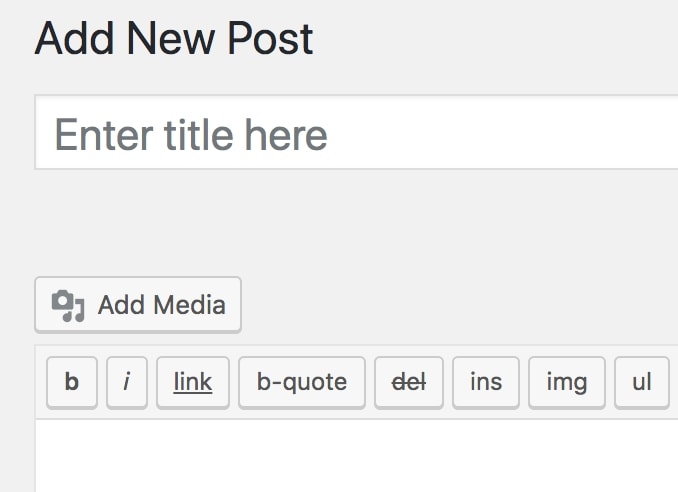 The Add Media button in the WordPress editor.