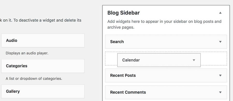 Adding a widget to the blog sidebar.