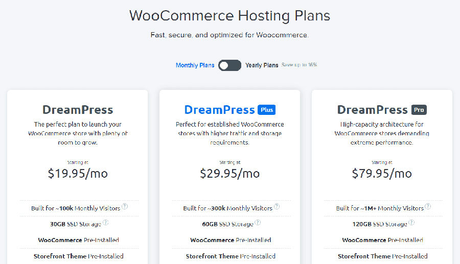 WooCommerce hosting plans. 