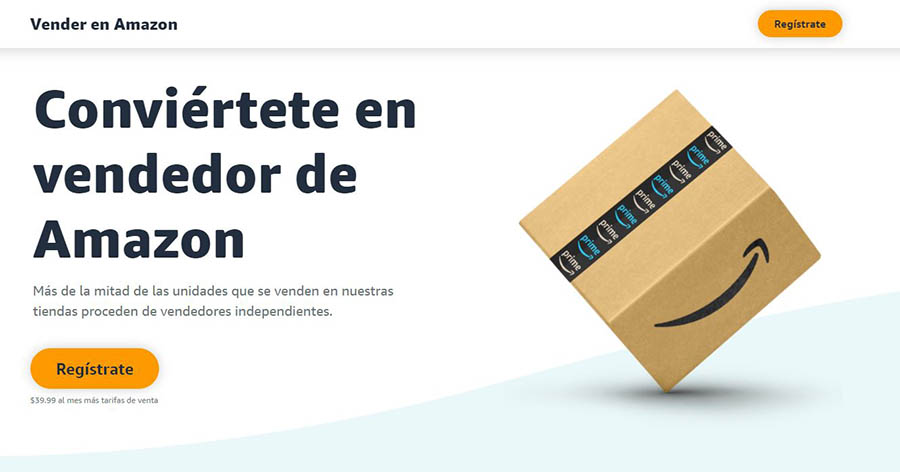 Sitio web de Amazon Seller Central.